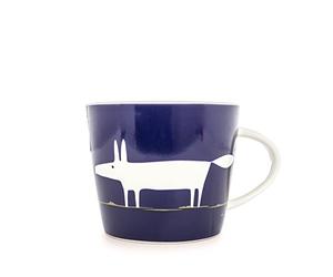 Scion Living - Keith Brymer Jones Collaboration Range - Mr Fox Ceramic Mug - Indigo - 350ml