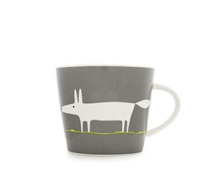 Scion Proposed Attribute Value: Keith Brymer Jones Collaboration Range Living Mug Mr Fox Ceramic Mug - Charcoal & Lime - 325ml