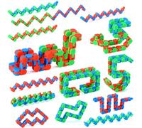 SCIONE 10PCS 24 Links Wacky Track Toys Snap and Click Fidget Toys for Stress Relief Multicolor Party Bag Fillers for Kids Classroom