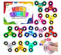 SCIONE [12 Pack] Cute Animal Fidget Spinners (2.48 Inch/6.3 cm), High Speed Performance Fidget Toys, Bulk Classroom Rewards & Party Bag Fillers, Sensory Tools for Concentration, Fun Gadgets for Kids