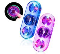 SCIONE 2 Pack LED Fidget Spinner - Light Up Fidget Toy for Kids & Adults | 3 Colour Modes, Sensory Stress Relief & Anti-Anxiety Spinner Toy with Smooth Spin & Durable Design(Blue Purple)