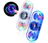 SCIONE 2 Pack LED Fidget Spinner - Light Up Fidget Toy for Kids & Adults | 3 Colour Modes, Sensory Stress Relief & Anti-Anxiety Spinner Toy with Smooth Spin & Durable Design (White Blue)