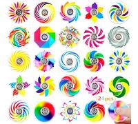 SCIONE 24 Pack Fidget Spinner for Kids - Mini Colourful Hand Spinners,Rainbow Sensory Fidget Toys,Party Bag Filler for Kids, Birthday Gifts, Classroom Rewards (1.6 Inch)
