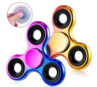 SCIONE 2Pack Purple-Blue & Red-Yellow Gradient Fidget Spinners - Quiet Sensory Toys for Classroom Rewards, Birthday Party Favors, ADHD & Anxiety Relief - Ultra Smooth Bearings, Long Spin Time