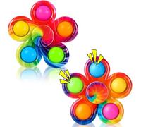 SCIONE 2PCS Fidget Spinner Pop It,Tie Popper Fidget Spinner,Push Bubble Sensory Party Bag Fillers,Fidget Toy for Kids Adults,Pop Hand Spinner for Anxiety Stress Relief