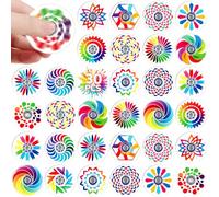 SCIONE 30 Pack Mini Rainbow Party Bag Fillers for Kids, Mini Pass the Parcel Prizes, Sensory Fidget Toys, Funny Gifts Fidget Spinner for Kids - Classroom Rewards, Birthday Party Favors (1.6 Inch)