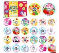 SCIONE 30 Pcs Mini Fidget Spinners Cute Mixed Party Bag Fillers Kids Toy | 30-pack cute mixed fidget spinners with a storage box. Perfect healthy party bag fillers and classroom rewards for kids 3+.