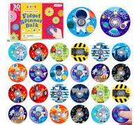 SCIONE 30 Pcs Mini Fidget Spinners Space Vehicle Robot Party Bag Fillers | 30-pack space, vehicle and robot fidget spinners with a box. Perfect healthy party bag fillers for kids aged 3+.