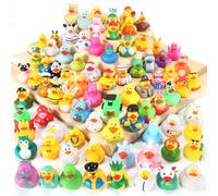 SCIONE 30 Pcs Novelty Rubber Ducks Bulk - Random Assortment of 60+ Designs for Bath & Pool Toys, Ideal as Party Bag Fillers, Classroom Rewards, and Table Decorations