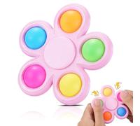 Scione 3D Printed Pop Spinner - Silent Sensory Fidget Toys for Office & School, Anxiety Relief Popper with Noiseless Design, ADHD Focus Tool, Birthday Party Favors (Pink)