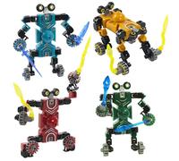 SCIONE 4-Pack Transforming Car & Robot Fidget Toys,Transformable Fidget Spinners for Kids,Christmas Party Bag Fillers,Stress Relief Sensory Toys, Action Figures Set for Ages 5-13