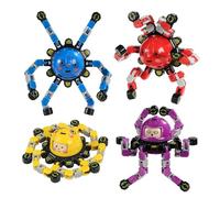 SCIONE 4Pcs Transformable Fidget Spinners for Kids Fidget Toys Teens Adults Road Trip Travel Activities Essential Sensory Toys with Autism ADHD Party Bag Fillers