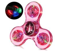 SCIONE Crystal LED Light Fidget Spinner for Kids,LED Light up Fidget Toy for Toddlers,Glow in The Dark Party Supplies Stress Relief for Children Adults（Crystal-Red Rose）
