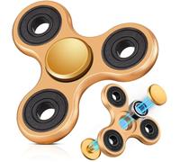 SCIONE Fidget Spinner Metal Sensory Fidget Toy Age 3+, Cool Metal Stainless Hand Spinner Anxiety Stress Relief Party Bag Fillers for Kids Adults Gold (Bearing Caps can be Disassembled Assembled)