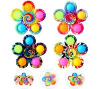 SCIONE Pop Fidget Spinner Toys 4 Pack, Party Favor Pop Christmas Fidget Toys Bulk Pack, Pop Bubble Sensory Toys Set for Kids, Simple ADHD Stress Relief Hand Spinners