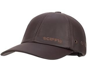 Scippis Brown Leather Baseball Cap for Sports Enthusiasts, Unisex Adjustable
