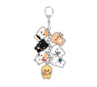 SCISSH Kpop Stray-Kids En-hypen TXT ZB1 (G) I-DLE Acrylic Bracelet Key chains Set Cute Keyring Bagpack Favors Goodie Bag Fillers (Enhypen)