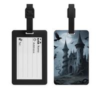 Scissor Castle Luggage Tags for Suitcases Personalized Luggage Tags Business Card Holder Travel ID Bag Tag with Address Card Quick Spot Baggage Identifier for Carry On