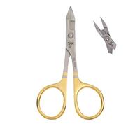 Scissor Clamp/Barb Crusher, 4.75", Gold Loops, Straight Jaw