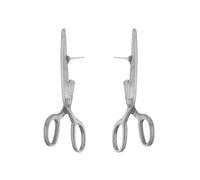 Scissor Earrings for Women Men Unique Vintage Earrings Funky Scissor Stud Earrings Gothic Punk Earrings Funny Statement Jewelry Gift, M, Zinc, No Gemstone