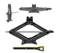 Scissor Jack 2 Tonne Car Jack Tyre Repair Changing Tool, with Ratchet Wrench Easy to Lift Car, Universal Car Jack Lift from 115mm to 390mm, 360 Degree Rotatable Tray, 2 Tone Load Capacity