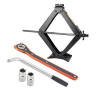Scissor Jack 3 Ton, Car Jack Kit Tyre Change Jack with a Ratchet Wrench and Extendable Wheel Wrench, Steel Heavy Duty Tire Jack for SUV and Sedans, Lifting Height 100mm - 410mm