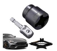 Scissor Jack Drill Adapter - Socket Converter for Scissor Car Jack,Rust-Resistant Converter Tool Change Attachment Accessories for Auto Repair Tire Truck Workshop Garage