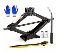 Scissor Jack Kit - 2.5 Ton Portable Heavy Duty Car Jack Kit with Extendable Wrench, Ratchet for Easy Lifting Cars/SUVS/Sedans, Storage Bag (Lifting Range: 3.9-15.3")