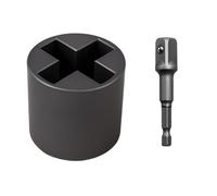 Scissor Jack Socket Adapter - Heavy Duty Drill Accessory for Jack Conversion | Steel Stabilizer for Upgrade Motorhome, Caravan, Truck Tipper, Garage, in