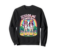 Scissor Me Timbers Colorful Softball Fun Baseball Themed Sweatshirt