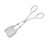 SCISSOR TONGS - PASTRY SERVER, Toaster Grabber | Metal Kitchen Service Tool For Bread Cake Muffin, Smooth Grip Clamp For Cafe Buffet Cooking Tray Barbecue Toast