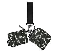 Scissor Women's Coin Purses Card Cases Mini Fashion Key Chain Wallet Change Purse with Zipper Coin Pocket for Ladies Girls 2 Packs, Scissor, One Size