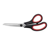 Scissors 8" Multipurpose Scissors Titanium Coated Sturdy Sharp Scissors Right/Left Handed Comfort-Grip Handles for Office Home School Sewing Fabric Craft Supplies Black/Red