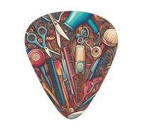 Scissors-Beautician 12 Pack Guitar Picks With 3 Thicknesses And Storage Box, Abs Plectrums For Electric Bass Guitar Players