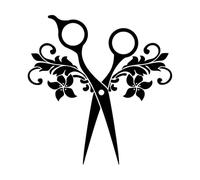 Scissors Beauty Salon Hair Barbershop Wall Stickers Paster Paper 54x57.5cm Do not Damage The wall Surface Large Black
