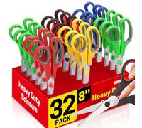Scissors Bulk Set of 32-Pack, 8" All Purpose Multipurpose Sharp Sewing Craft Fabric Scissors for Office Home High/Middle School Student Office Teacher Art Supplies, Right/Left Handed