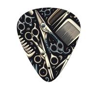 Scissors-Comb-Hair-Stylist 12 Pack Guitar Picks With 3 Thicknesses And Storage Box, Abs Plectrums For Electric Bass Guitar Players