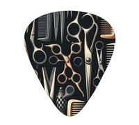 Scissors-Comb-Haircut-Stylist 12 Pack Guitar Picks With 3 Thicknesses And Storage Box, Abs Plectrums For Electric Bass Guitar Players