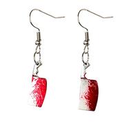 Scissors Drop Earrings For Women Girls Blood Printed Gothic Scissor Earrings Hallowee Earrings Large Pearl Hoop Earrings for Women (E, One Size)