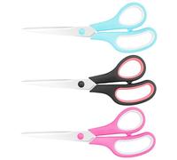Scissors，Multi-Purpose 8.5-Inch Scissors with Sharp Stainless Steel Blades, Comfort Grips, Sturdy and Durable for School, Office, Crafts and Home, Left and Right Handed, 3-Piece Set