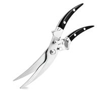 Scissors, Professional Stainless Steel Poultry Wooden Handle Cutting(Black)
