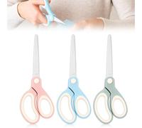 Scissors Set 3 PCS Childrens Scissors Multifunctional Sharp Blades for Cutting Paper and Fabric Scissors All Purpose, Ideal for School, Home, Office, Crafting, Dressmaking (Blue/Pink/Green)
