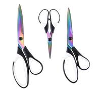 Scissors Set, Titanium-Coated All-Purpose Craft Fabric Scissors for Adults, Multipack Office & School Stationery Sharp Shears with Ergonomic Grips (White & Black)