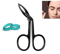 Scissors-Shaped Eyebrow Tweezers J2 Stainless Steel Oblique Flat Tip Tweezers Scissor Handle Straight Tip Facial Hair Removal (Black, 3.5 Inch)