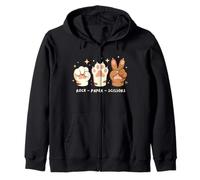 Scissors Stone Paper Cat Funny Cats Cat Lovers Paws Zip Hoodie