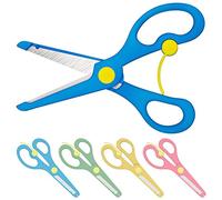 Scissors with Safety Device | Blue Scissor for Kids with Metal Blade and Plastic Coating | Suitable for Ages 1 and Up