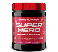 Scitec Nutrition Superhero - Sugar-Free Pre-Workout - with Amino Acids - Plant Extracts - Vitamins - for Energy, Focus and Immune Support, 285 g, Wild Raspberry