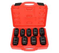 SCITOO 9pcs Deep Spindle Axle Nut Impact Socket Set 1/2 6 Point Drive Metric Axle Hub Nut Socket 29-38mm