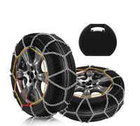 SCITOO KN130 Snow Chains For Car Pickup Trucks SUV,Universal Emergency Tire Traction Chain,Anti-Skid Thickening Tire Chains Width 225 235 245 255 275mm(15" 16" 17" 18" 19" 20")- Set of 2