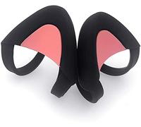sciuU Decorative Cute Pink Cat Ears for Headphones, Decoration compatible with Headset HypreX Cloud/II/Flight, Lovely Kitty Adjustable Attachment Straps for Vedio Live Gaming Headsets - Black
